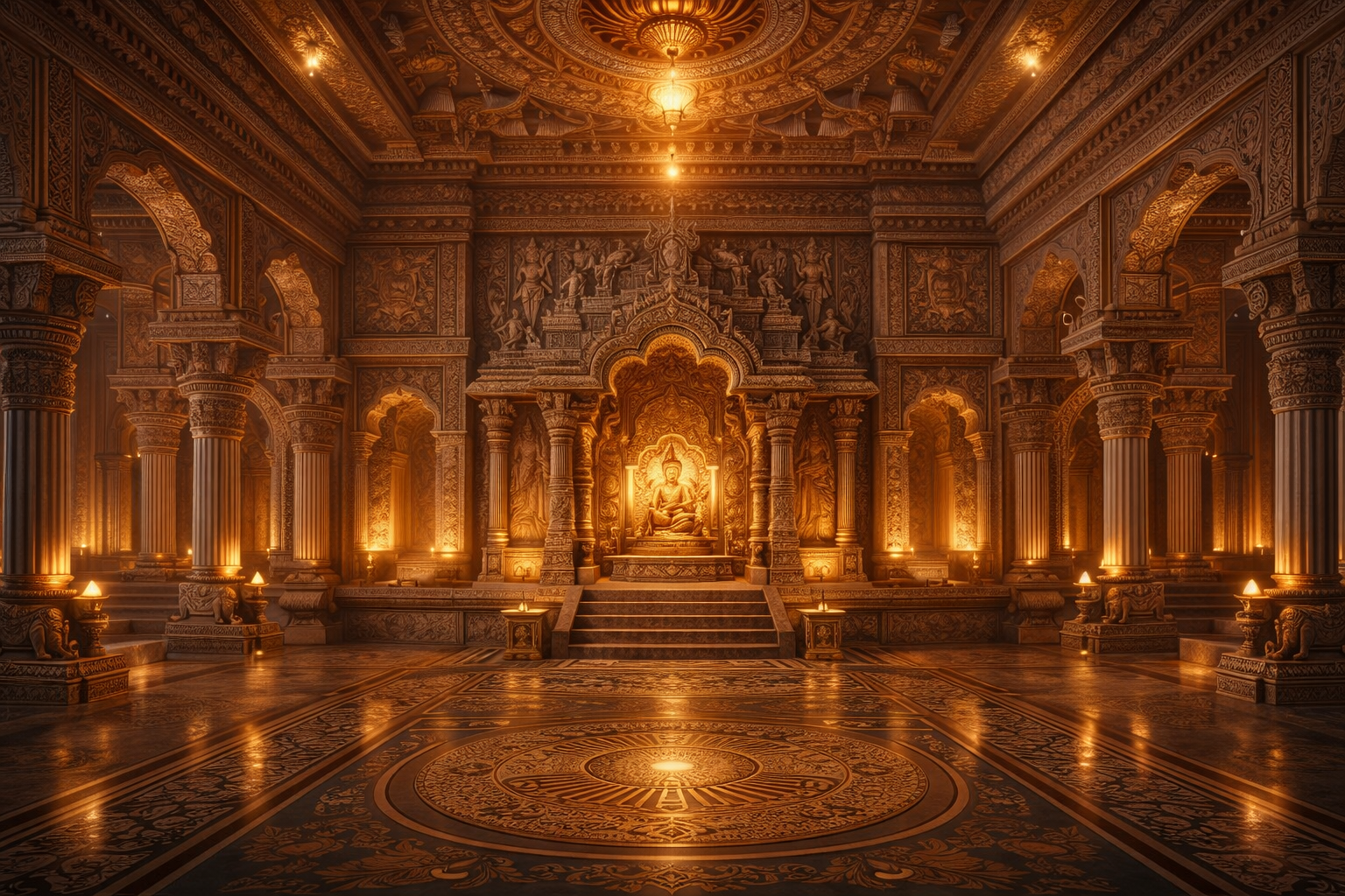 Temple indien au crépuscule